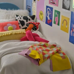 Zoe Knot Shaped Pillow -gift shop 0011 RepurposedGinghamKnit 1