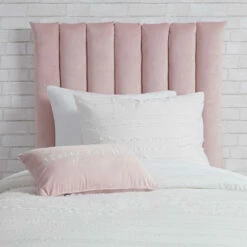 Quinn Twin Channeled Cushioned Headboard -gift shop 103 TWIN TWINXL VELVET CHANNELED HEADBOARD CUSHION PINK B 011
