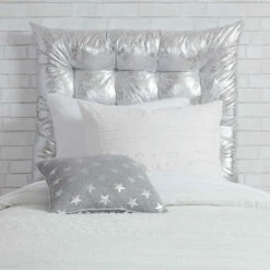 Opal Tufted Metallic Cushioned Headboard