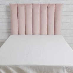 Quinn Full/Queen Channeled Cushioned Headboard 27 Quinn Full/Queen Channeled Cushioned Headboard -gift shop 116 TWIN TWINXL VELVET CHANNELED HEADBOARD CUSHION PINK 003