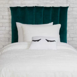 Quinn Twin Channeled Cushioned Headboard -gift shop 13 THRO20 HEADBOARD CHAN GRN 003