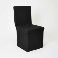 Carter Collapsible Storage Ottoman Chair -gift shop 176 SINGLEOTTOMAN BLK 010