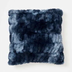 Tie Dye Textured Faux Fur Square Pillow -gift shop 36 THRO20 PLW TIEDYEFUR NVY 001