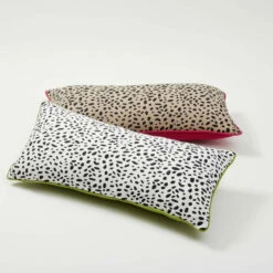 Kendall Animal Dots Lumbar Pillow Cover -gift shop Animal Dots Contrast Piping Lumbar Pillow Cover 004
