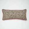 Kendall Animal Dots Lumbar Pillow Cover -gift shop Animal Dots Contrast Piping Lumbar Pillow Cover Taupe HotPink 002