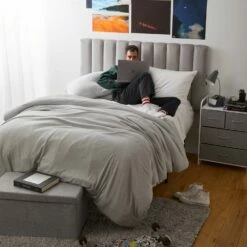 Logan T-Shirt Jersey Comforter And Sham Set -gift shop Bedding LoganGrey 1