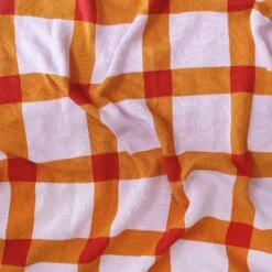 Strawberry Shortcake Gingham Throw Blanket -gift shop CalhounandCo 0004 Calhoun Co.GinghamStrawberry3TXT1500704