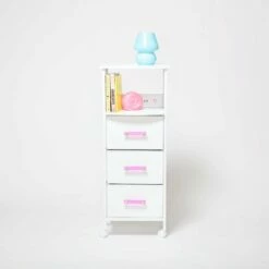 Sutton Charging 3-Drawer Cart On Wheels -gift shop ChargingCart Sutton PinkHandle 092 d62919e6 539a 42f7 a837 31ad5ca53a12