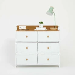Cameron Charging 6-Drawer Storage Unit -gift shop Charging 6Drawer Storage Unit White Wood 010 1