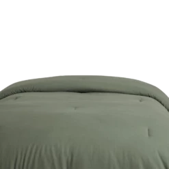 Devon Washed Cotton Comforter And Sham Set -gift shop Cotton Comforter OliveGreen VIS 006