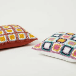 June Crochet Square Pillow -gift shop Crochet Pillow Group 005