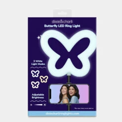 Dixie & Charli LED Butterfly Ring Light -gift shop DC RLBT 6W PKG Back