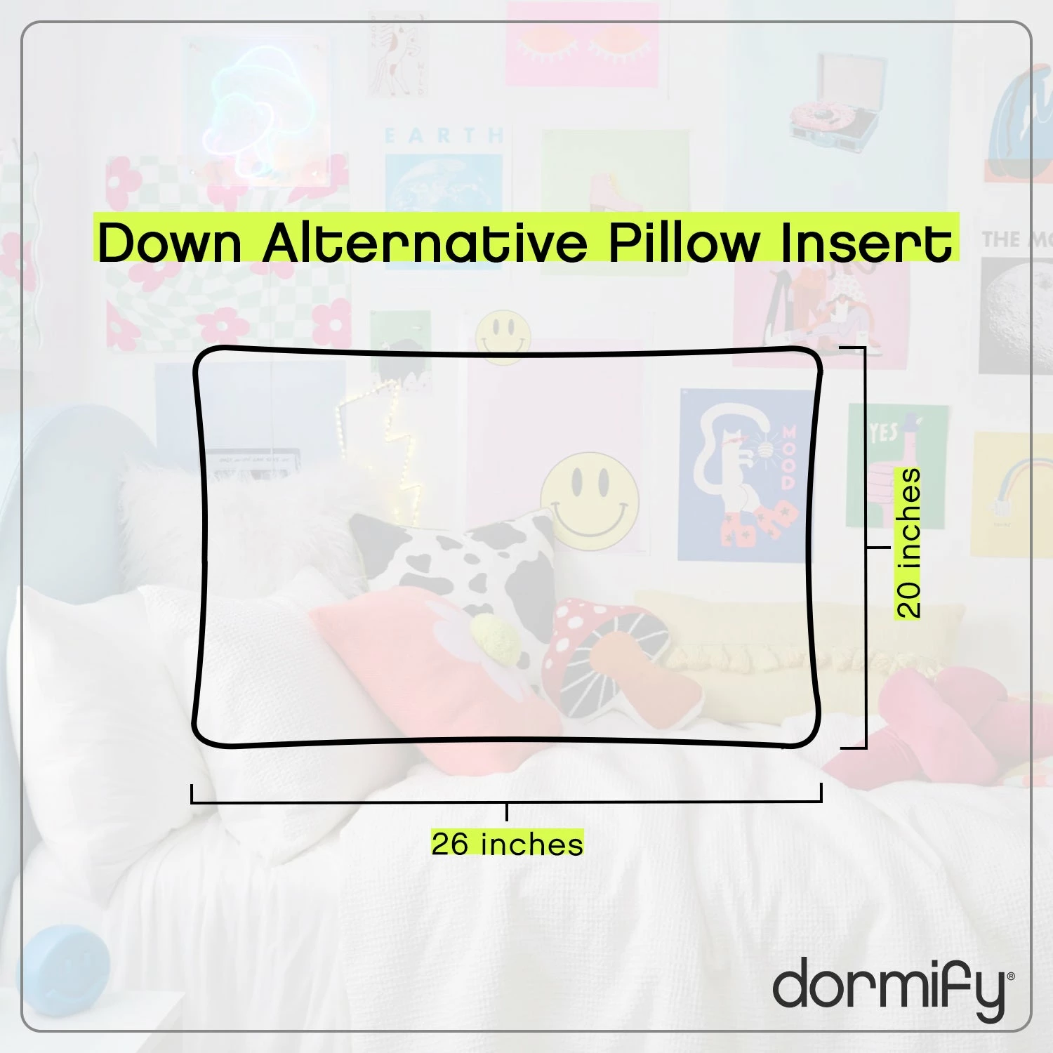 Medium Density Down Alternative Pillow Insert 20x26 4 Medium Density Down Alternative Pillow Insert 20x26 - Image 2