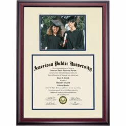 American Public University System Premier For 8x10 Photograph Diploma Frame