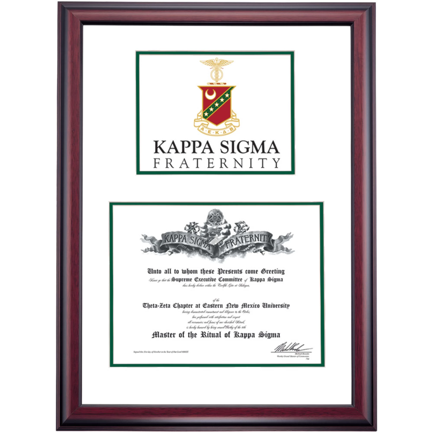 Kappa Sigma Premier Fraternity Crest Initiation Certificate Frame 4 Kappa Sigma Premier Fraternity Crest Initiation Certificate Frame - Image 2