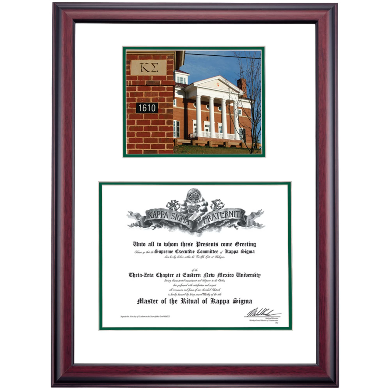 Kappa Sigma Premier International Headquarters Initiation Certificate Frame 4 Kappa Sigma Premier International Headquarters Initiation Certificate Frame - Image 2