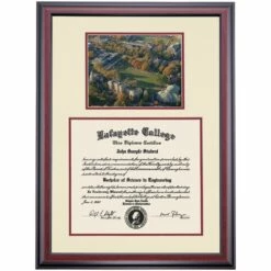 Lafayette Premier Aerial View Of Campus Diploma Frame