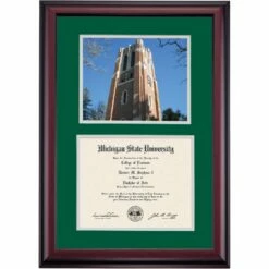 Michigan State Premier Beaumont Tower Diploma Frame -gift shop DSSHEFMSTPC4HEBTP