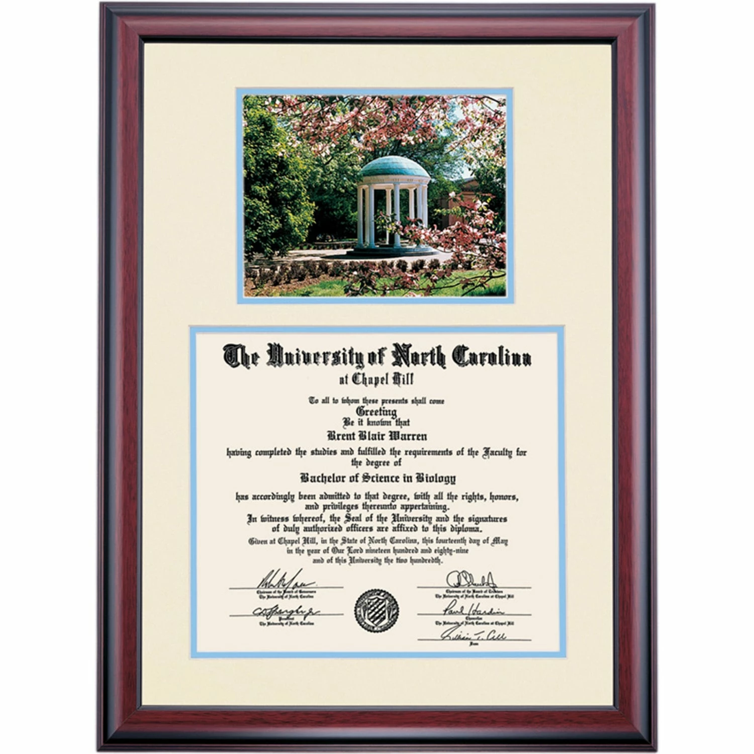 North Carolina-Chapel Hill Premier The Old Well Diploma Frame 4 North Carolina-Chapel Hill Premier The Old Well Diploma Frame - Image 2