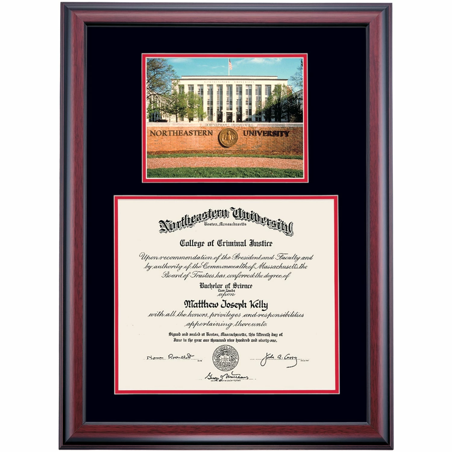 Northeastern Premier The Krentzman Quadrangle Diploma Frame 7 Northeastern Premier The Krentzman Quadrangle Diploma Frame - Image 5