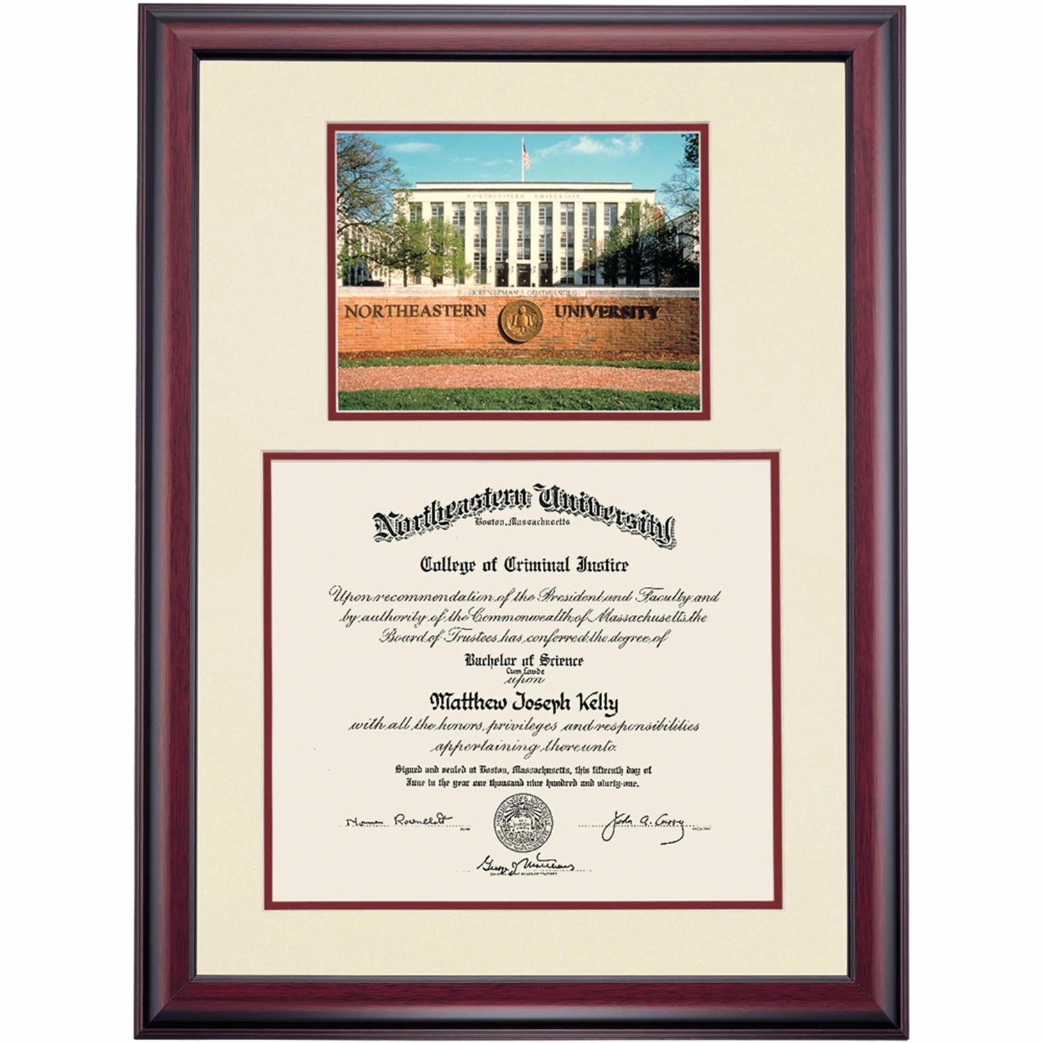 Northeastern Premier The Krentzman Quadrangle Diploma Frame 4 Northeastern Premier The Krentzman Quadrangle Diploma Frame - Image 2