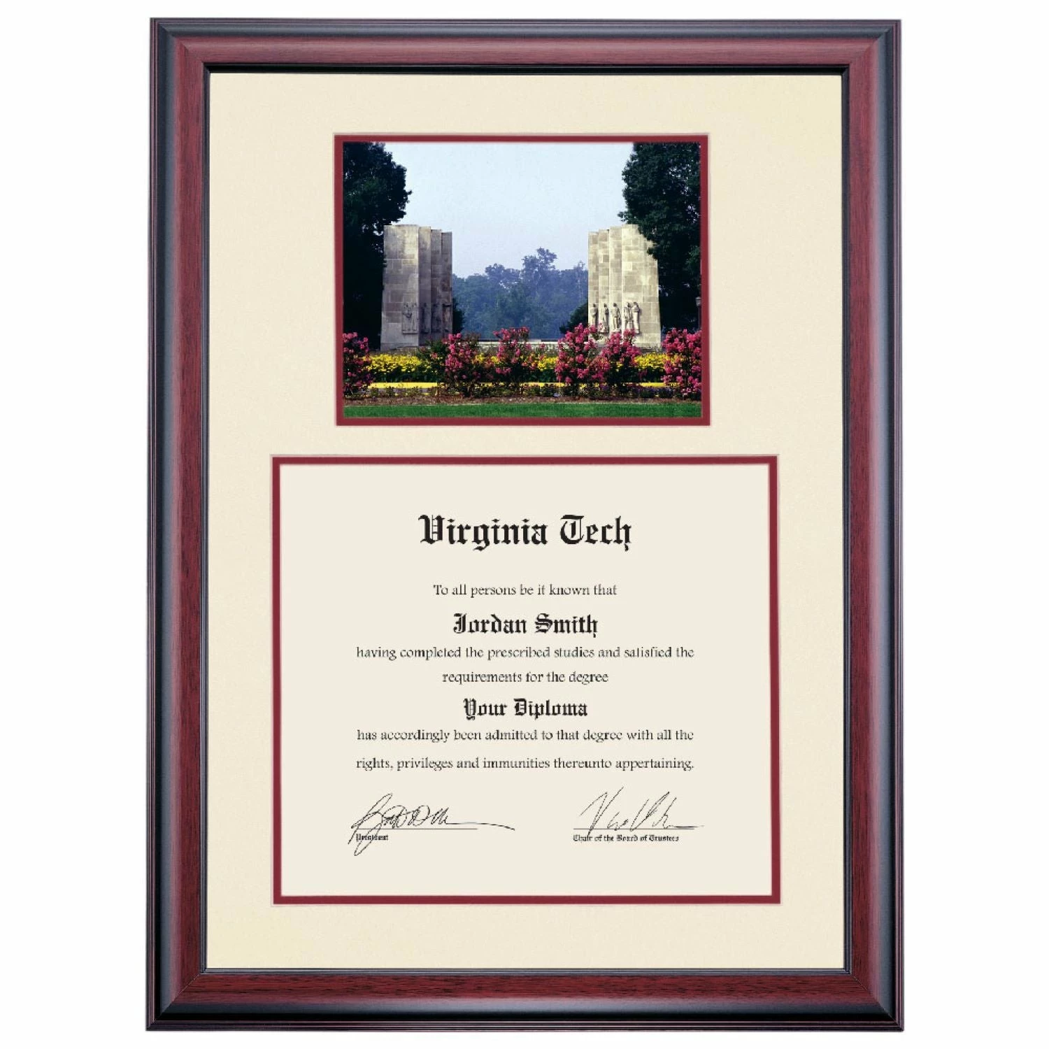Virginia Tech Premier The War Memorial Chapel Diploma Frame 3 Virginia Tech Premier The War Memorial Chapel Diploma Frame