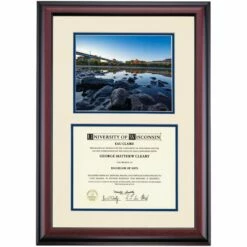 Wisconsin-Eau Claire Premier Walk Bridge On Water Diploma Frame