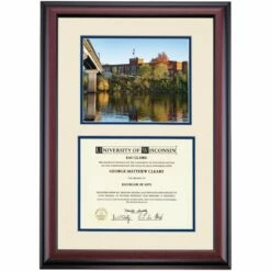 Wisconsin-Eau Claire Premier Walk Bridge And Schofield Diploma Frame