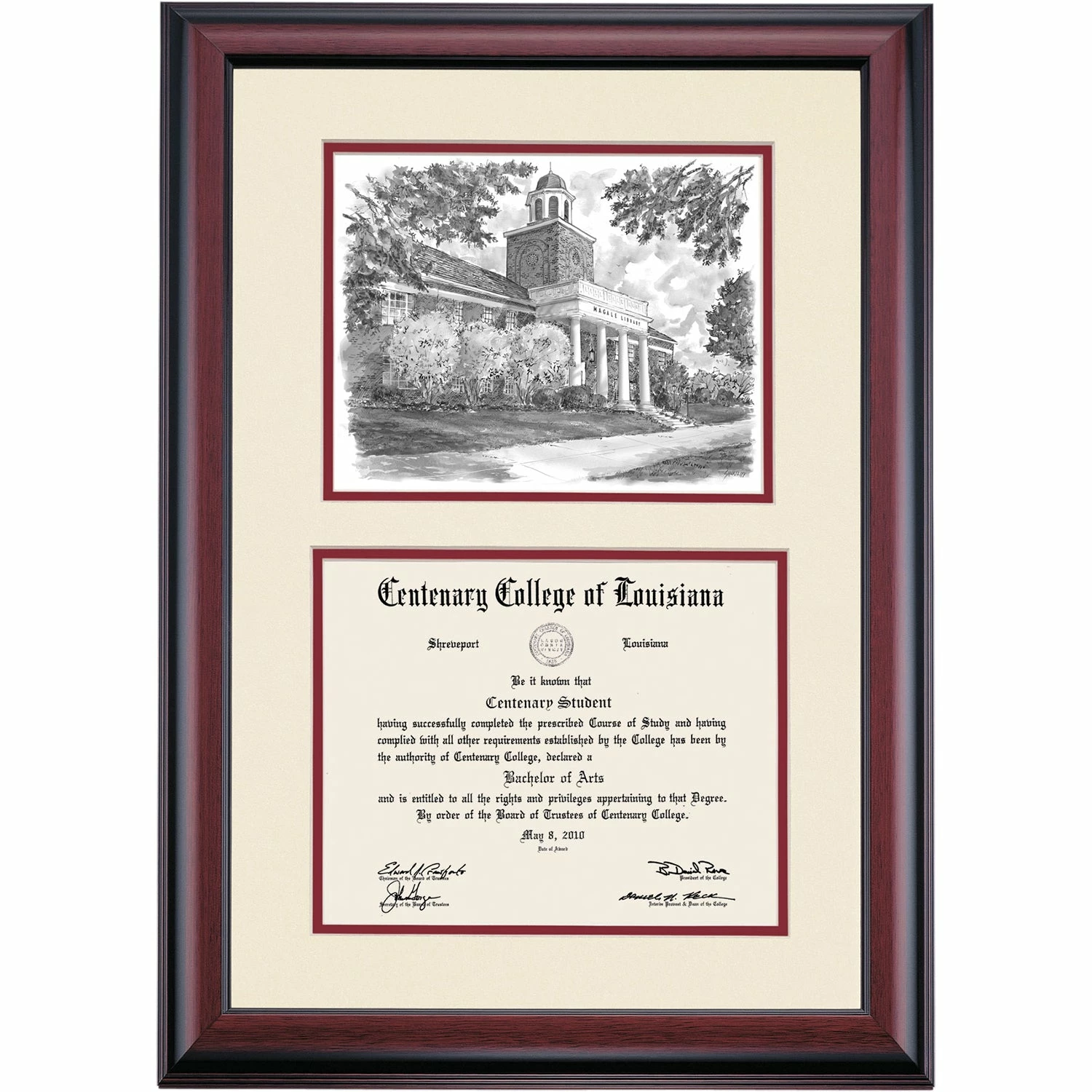 Centenary Louisiana Premier Magale Library Diploma Frame 3 Centenary Louisiana Premier Magale Library Diploma Frame