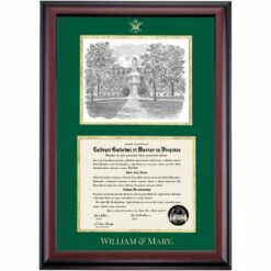 William And Mary Premier The Wren Building Diploma Frame