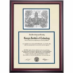 Georgia Institute Of Technology Premier Tech Tower Diploma Frame -gift shop DSSHEIGATPC9NTOW