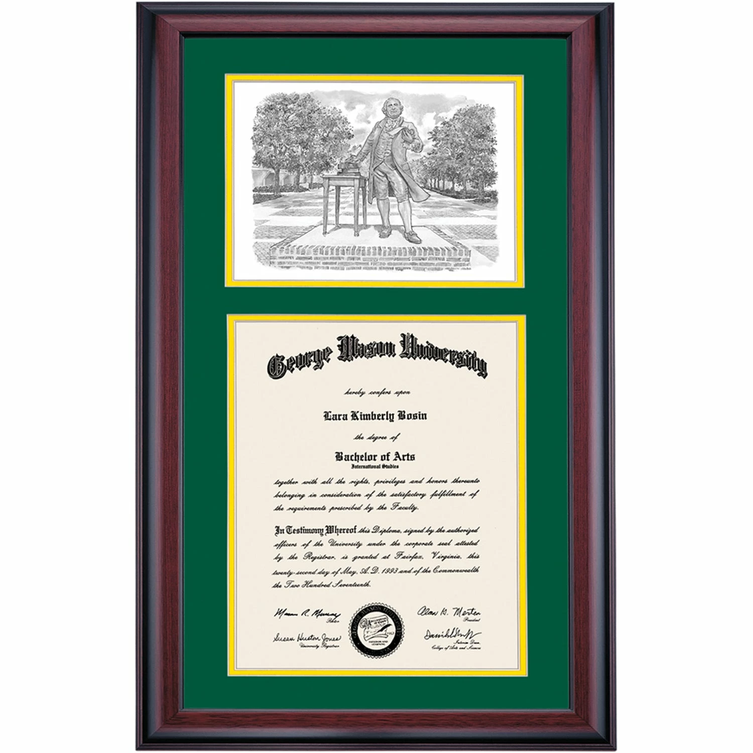 George Mason Premier The George Mason Statue Diploma Frame 7 George Mason Premier The George Mason Statue Diploma Frame - Image 5