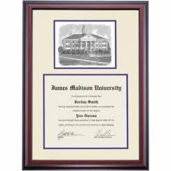James Madison Premier Wilson Hall Diploma Frame
