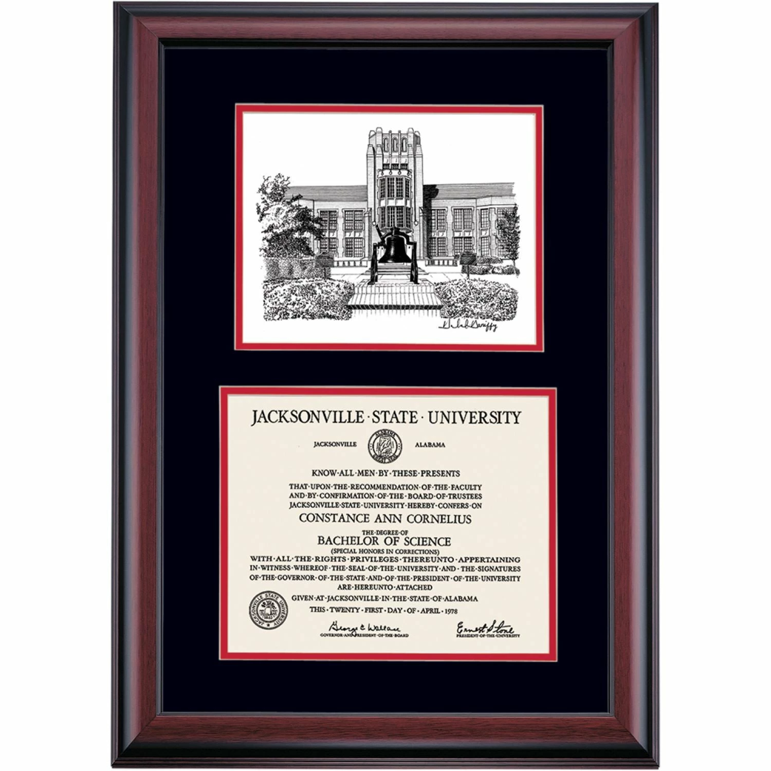 Jacksonville State Premier Angle Hall Diploma Frame 5 Jacksonville State Premier Angle Hall Diploma Frame - Image 3