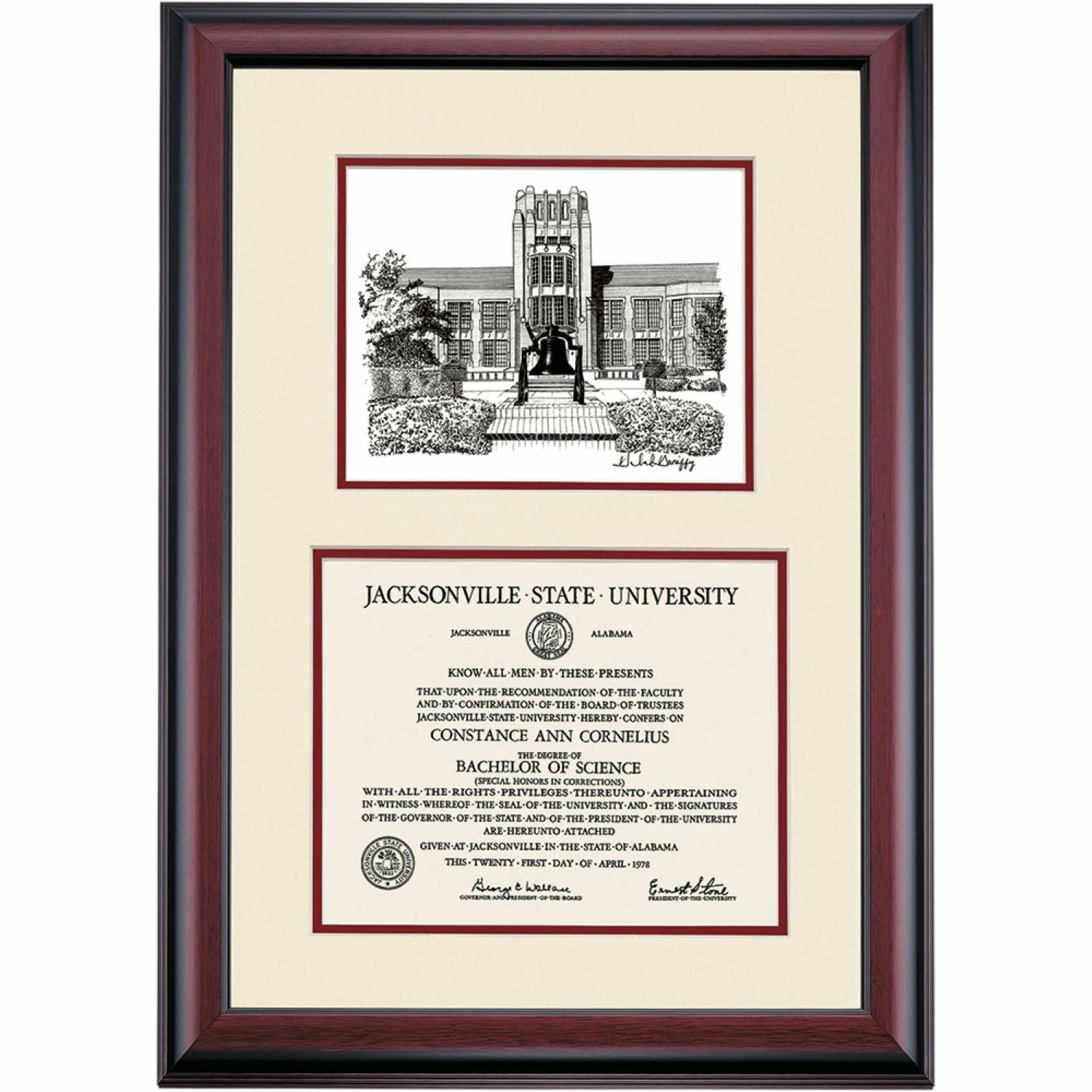 Jacksonville State Premier Angle Hall Diploma Frame 3 Jacksonville State Premier Angle Hall Diploma Frame