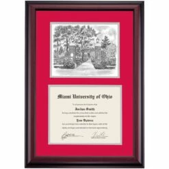 Miami Ohio Premier Slant Walk Diploma Frame -gift shop DSSHEIMIAPC4CESWM