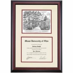 Miami Ohio Premier Slant Walk Diploma Frame