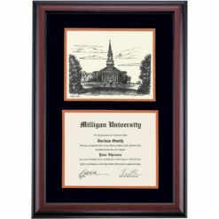 Milligan Premier Seeger Memorial Chapel Diploma Frame -gift shop DSSHEIMLGPC4BOSEI