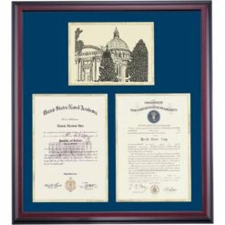 United States Naval Academy Double Premier The Chapel Diploma Frame