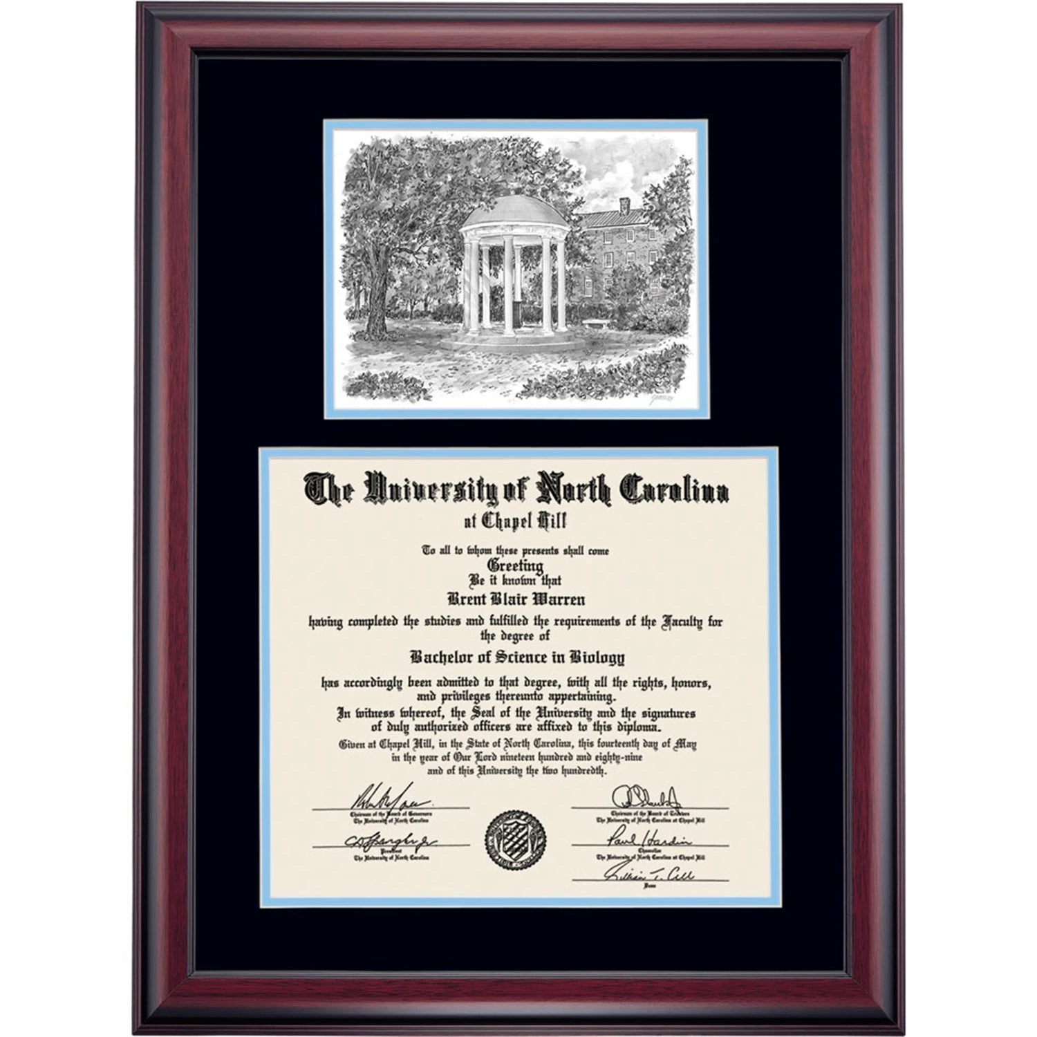 North Carolina-Chapel Hill Premier The Old Well Diploma Frame 6 North Carolina-Chapel Hill Premier The Old Well Diploma Frame - Image 4