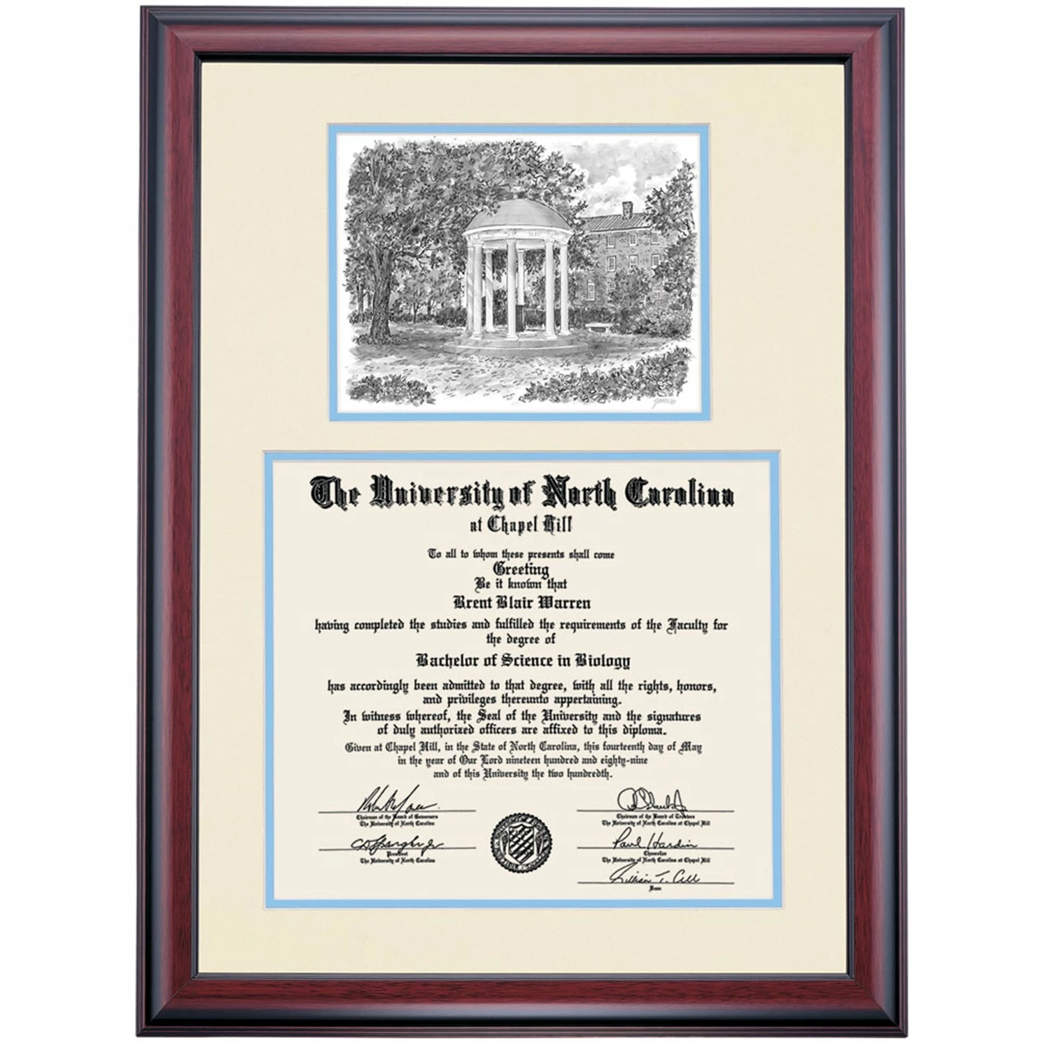 North Carolina-Chapel Hill Premier The Old Well Diploma Frame 3 North Carolina-Chapel Hill Premier The Old Well Diploma Frame