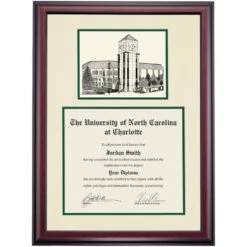 North Carolina At Charlotte Premier Clock Tower Diploma Frame