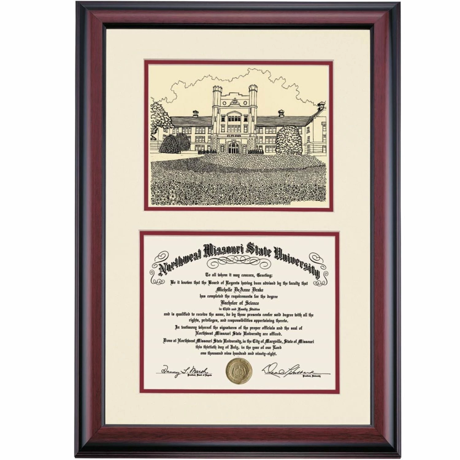 Northwest Missouri Premier The Administration Building Diploma Frame 3 Northwest Missouri Premier The Administration Building Diploma Frame