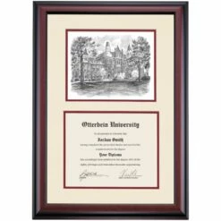 Otterbein Premier Towers Hall Diploma Frame