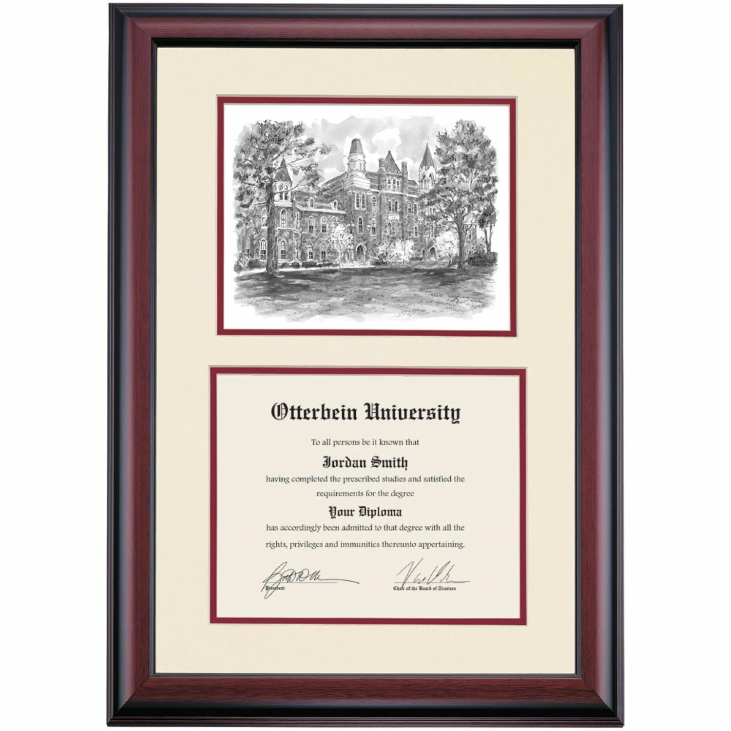 Otterbein Premier Towers Hall Diploma Frame 3 Otterbein Premier Towers Hall Diploma Frame
