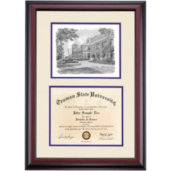 Truman State Premier Pickler Memorial Library Diploma Frame -gift shop DSSHEITRUPC4PPMO