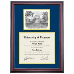 Delaware Premier Memorial Hall Diploma Frame -gift shop DSSHEIUDEPC11NYDKP