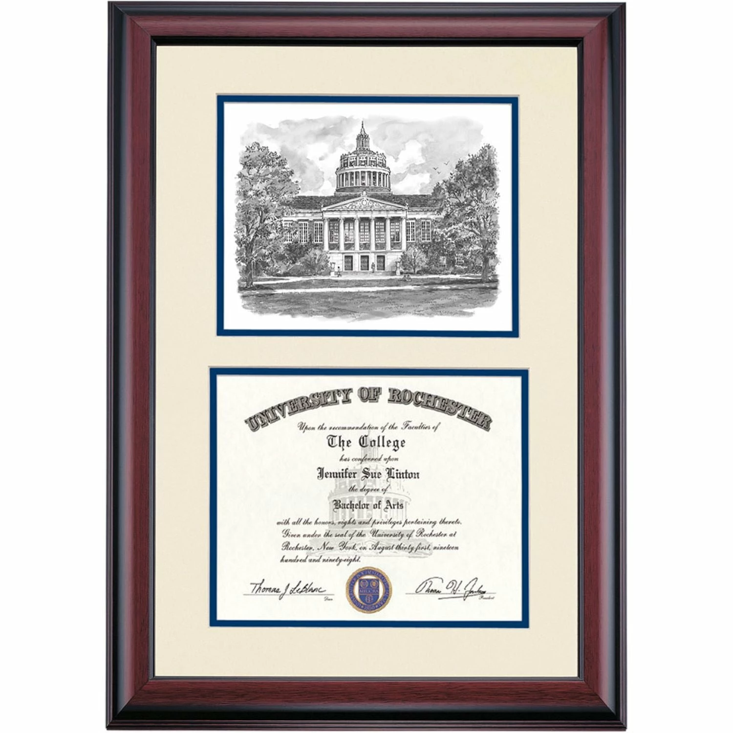 Rochester Premier Rush Rhees Library Diploma Frame 3 Rochester Premier Rush Rhees Library Diploma Frame
