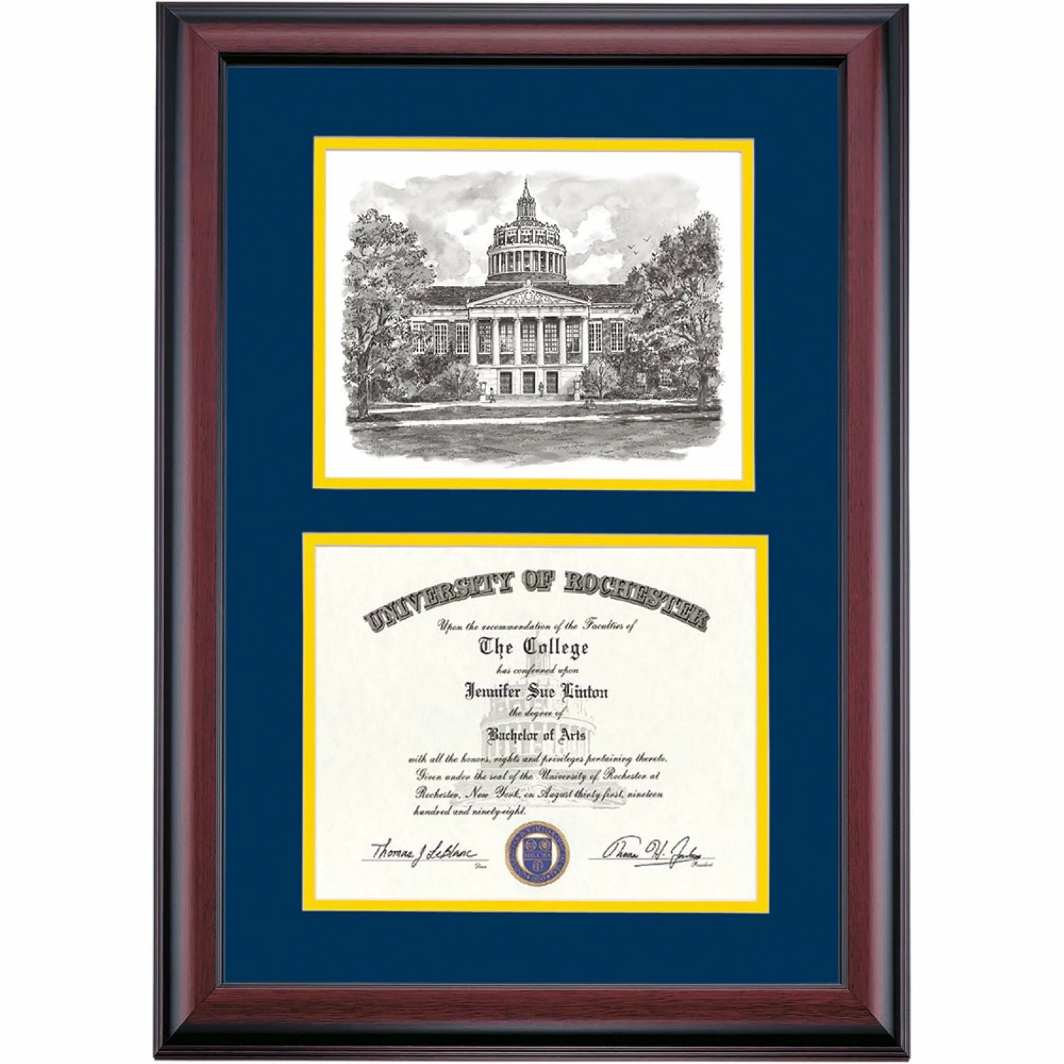 Rochester Premier Rush Rhees Library Diploma Frame 6 Rochester Premier Rush Rhees Library Diploma Frame - Image 4