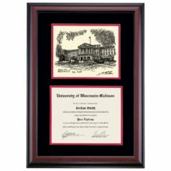 Wisconsin-Madison Premier Bascom Hall Diploma Frame 11 Wisconsin-Madison Premier Bascom Hall Diploma Frame -gift shop DSSHEIWMDPC3BCMPI